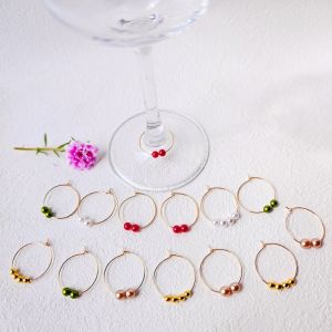 Simple round Circle Cup Accessories Wine Glass Rings Water Cup Tags Cup Hanging Decorations Durable Party Dining Tableware