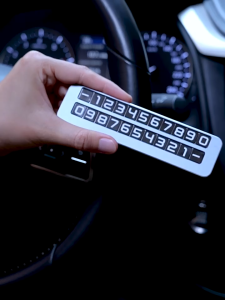 Universal Dual-number Car Temporary Parking Phone Number Plate All-alloy Material Sliding Cover Hidden