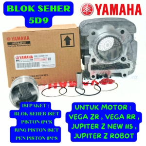 BLOK SEHER KODE-5D9 untuk Motor Jupiter Z & Vega ZR. Asli Original YAMAHA YPG KUALITAS ASLI 100% ORI