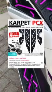 Karpet Motor PCX 150 Pijakan Kaki Bahan Karet Premium Tebal Kuat Dan Tampilan Sporty