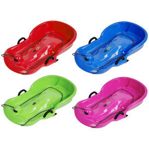 【New Arrival】Plastic Snow Sled Snow Speeder Sled With Pull Rope Kid Toboggan Snow Sled 2Handles 1-2 Rider Snow Sleds for Winter Sport