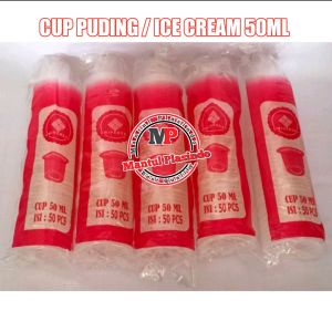 isi 50pcs Gelas plastik 50ml / cup puding agar - 50ml