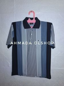 Kaos Santai Kerah Pendek Terbaru Murah Size XXL Pria Dewasa Dan Bapak bapak Kaos Pollo Salur Bawah