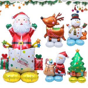 Tiktok Hot sale 🔥4D Extra Large Standing Santa Claus Snowman Gingerbread Man Foil Balloons for Christmas Balloon Decorations Christmas Party Decorations