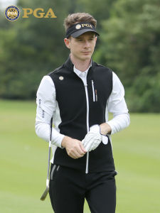 American PGA Golf Vest Fall Winter Men Lightweight Warm Jacket Light Absorption Heating Lining Color Matching Design