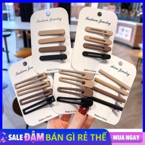 Bộ 4 Kẹp Tóc Mỏ Vịt Màu Sắc Đơn Giản Phong Cách Hàn Quốc Cho Nữ - SET 4 Kẹp Tóc Mái Màu Paste Thời Trang Hàn Quốc Dễ Thương - Bộ Ghim Tóc Cute