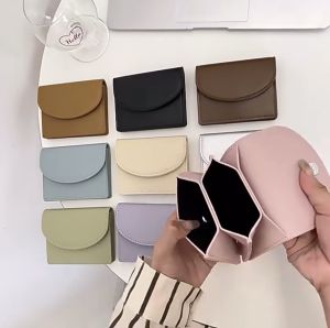 Wallet Small Coin Purse Compact Card Holder Magnet Pocket Size Money Large Capacity Simple Korean