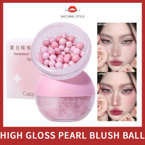 NATURAL STYLE High-Gloss Pearl Blush Ball with Natural Pearlescent Shimmer to Whiten and Enhance Complexion
