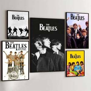 Rock Band Beatles DIY Sticky Poster Fancy Wall Sticker For Living Room Bar Decoration Wall Decor