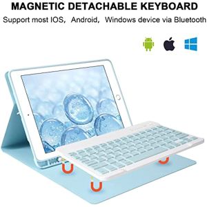 MD Keyboard Case for iPad 9.7 Inch 6th Gen 2018 iPad 5th Gen 9.7 Case with Keyboard DetachableiPad Pro 9.7 Keyboard for iPad Air 2 and Air 1 Smart Folio Cover with Pencil Holder
