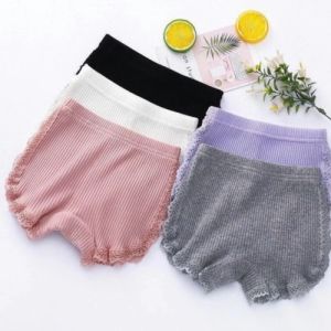 Magic Kids Cotton Chic Lace-Trimmed Cotton Sleep Shorts Elastic Dolphin Shorts for Girls 2-10 Years