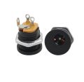 5.5X2.1Mm DC Power Socket Plug Jack DC Konektor Bulat Lubang Sekrup Mur Antarmuka Panel Mounting DC022 5.5-2.1 soket DC Socket Dc. 
