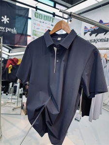 Cooling Tech Fabric Mens Short Sleeve POLO Shirt Breathable Quick Dry Seamless Sportswear Urban Fashion Summer Business Casual