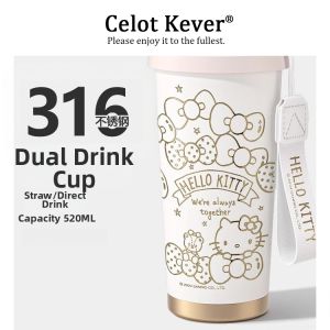 Hellokitty Double Drinking Portable Insulated Cup