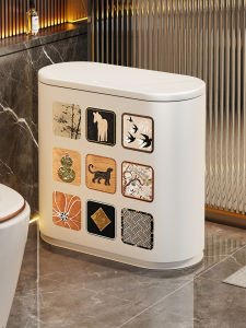 Narrow Slit Large Capacity Waterproof Odor Proof Bathroom Trash Can