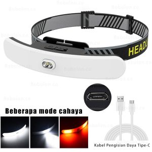 LED Lampu Depan Type-C Dapat Diisi Ulang untuk Lampu Cangkok Ekstensi Bulu Mata Lampu Pelindung Mata Tato Bibir Alis Seni Kuku Tanpa Bayangan
