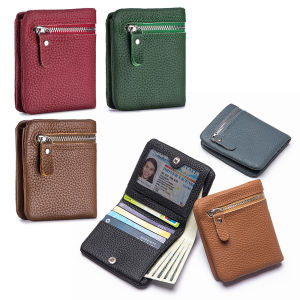 High-End Niche Vertical Zipper Multifunctional Wallet Soft Cowhide Simple Short Wallet