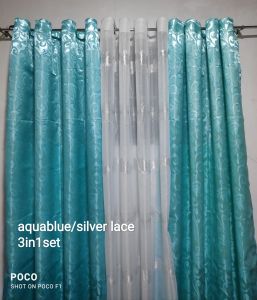 sylvia satin aquablue 4in13in15in11pcvalance