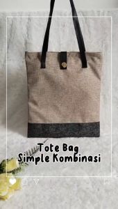 Tote Bag Goni Kombinasi Tas Wanita Untuk Kerja Kuliah Pengajian Santai