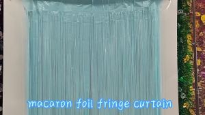 Tirai Foil Ulang Tahun Pastel Tirai Backdrop Rumbai Plastik Pesta Tirai Rumbai Pastel Macaron 2*1meter