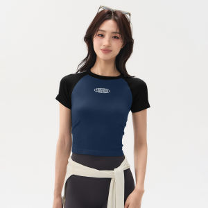 MITAOGIRL | Peach Color-blocking Athletic T-Shirt