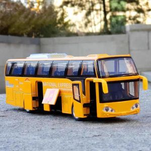 Mô Hình Xe Buýt Du Lịch Hai Lớp Bằng Hợp Kim 5 Cửa Mô Phỏng Xe Buýt Du Lịch Cho Trẻ Em Đồ Chơi Xe Buýt Kéo Dây Cho Trẻ Em Từ 3-10 Tuổi
