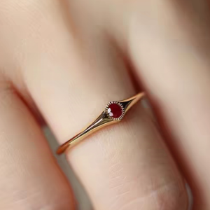 Luxurious Vintage Red Ruby Ring Gold Plated 18K Womens Daily Gem Adjustable Natural Ring Fashionable Jewelry Accessory