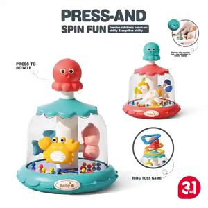 Press & Spin Carousel Baby Fun Toy | Rotating Merry-Go-Round Sensory Early Learning Educational Toys