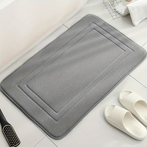 1PC Thick Water-Absorbing Anti-Slip Bathroom Floor Mat Memory Sponge PVC Door Mat for Kitchen And Bathroom Supplies