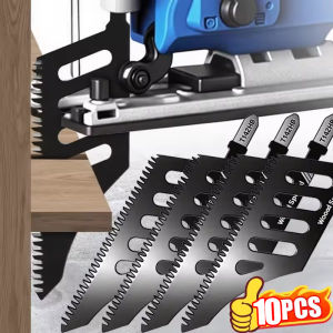 10ชิ้นใบมีดเลื่อยเหล็กคาร์บอนมีดฟันเลื่อยที-แชงค์ละเอียดหยาบฟันสำหรับไม้อลูมิเนียมเครื่องมือตัดพื้นที่แคบ