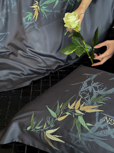 New Chinese Style Pure Cotton Flannel Bedding Four-Piece Set Embroidered Bed Sheet Quilt Coverlet Bed Canopy All Cotton Bedding