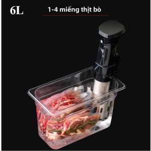 Hộp Đựng Thức Ăn Sous Vide Chất Liệu PC Cấp Thực Phẩm Hộp Lưu Trữ Tương Thích Tuần Hoàn Ngâm 6L/11L Cho Máy Sous-Vide