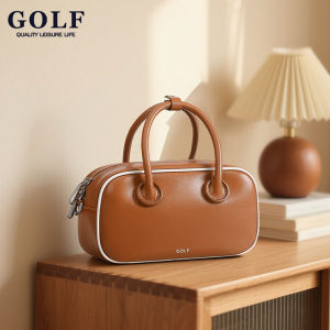 GOLF QUALITY Leather Crossbody Bag for Women Vintage Shoulder Bag Womens Soft Leather Small Commuter Handbag Fashionable Crossbody Bag Elegant Single Shoulder Bag Solid Color Casual Style Zipper Closure