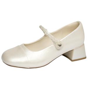 Josiny | French Style Mary Jane Shoes Coarse Heel Low-cut Elegance