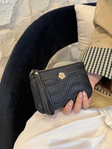 Classic Multi-Functional Coin Purse Womens Handbag Double Zipper Tea Rose Clutch Bag High Aesthetic Value Small Coin Bag