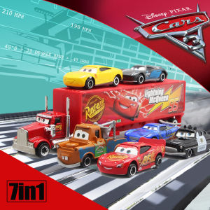 Cars Lightning McQueen 7 in 1 die-cast alloy car truck model set childrens toy metal car model boy birthday gift