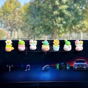 Cute Exotic Car Decorative Cactus Plant Large Orange Italy Automobile Small Flower Pot Decoration Car Interior Accessories
