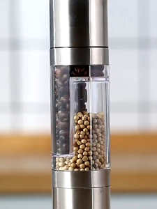 Salt And Pepper Grinder 2 In 1 Manual Stainless Steel Salt Pepper Mills With Adjustable Ceramic Grinding Spice Mill