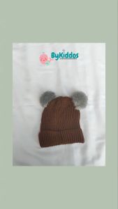 ByKiddos - Topi Rajut Anak Pompom / Topi Rajut Bayi Pompom / Topi Kupluk Pompom Anak / Topi Kupluk Pompom Bay
