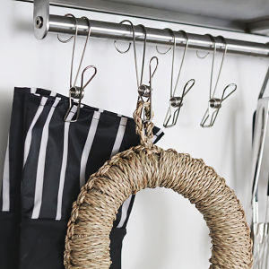 Kẹp Treo Móc Treo Bằng Thép Không Gỉ Cho Nhà Bếp Và Phòng Tắm Kẹp Treo Dây Kéo Dài Không Cần Đục Lỗ Kẹp Treo Ảnh