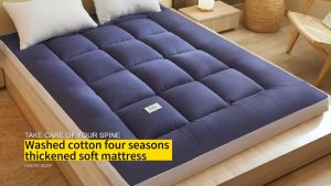 [COD] Soft Feather Velvet quilting Foldable Tatami Mattress Topper Single/Double/Queen Size