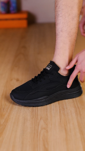 Cani "Free Box" (Size 39 - 45) Pionyx Fullblack Sepatu Pria Sneakers Sport Fashion Kasual Sol Karet 8139