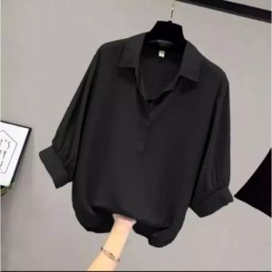 LUVY KEMEJA CRINKLE AIRFLOW/KEMEJA BELI 3 100 TERBARU DAN KEKINIAN/KEMEJA WANITA V NECK/BLOUSE WANITA /OOTD WANITA