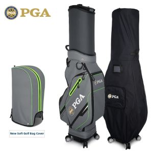 PGM GOLF | Mens Waterproof Hard Shell Golf Bag 4-Wheel Adjustable