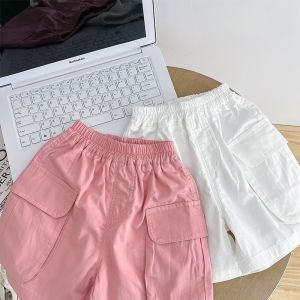 Boys Five-Quarter Cotton Shorts Summer Fashionable Pink Casual Pants Childrens Clothing Pure Cotton Workwear Trousers