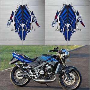 Stiker Striping Motor Kawasaki Ninja SS 2014 Zebra Warna Biru