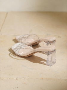 Josiny | Transparent High Heel Crystal Sandals for Summer
