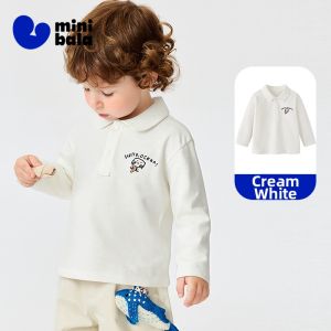 MINI BALA | Soft and Breathable Striped Drop-Shoulder Polo Long Sleeve T-Shirts