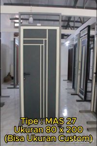 MAHOTTAMA - Pintu Kamar Mandi / Tidur Rumah Utama Aluminium 90 x 215cm Rumah 1 Set Kusen Kunci Handle Engsel Bisa Custom Ukuran Geser / Sliding Door - MAS27