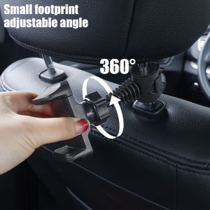Car Back Seat Universal Headrest Support Phone Bracket Adjustable 360° Rotating Tablet Mobile Phone ABS Mount Holder
